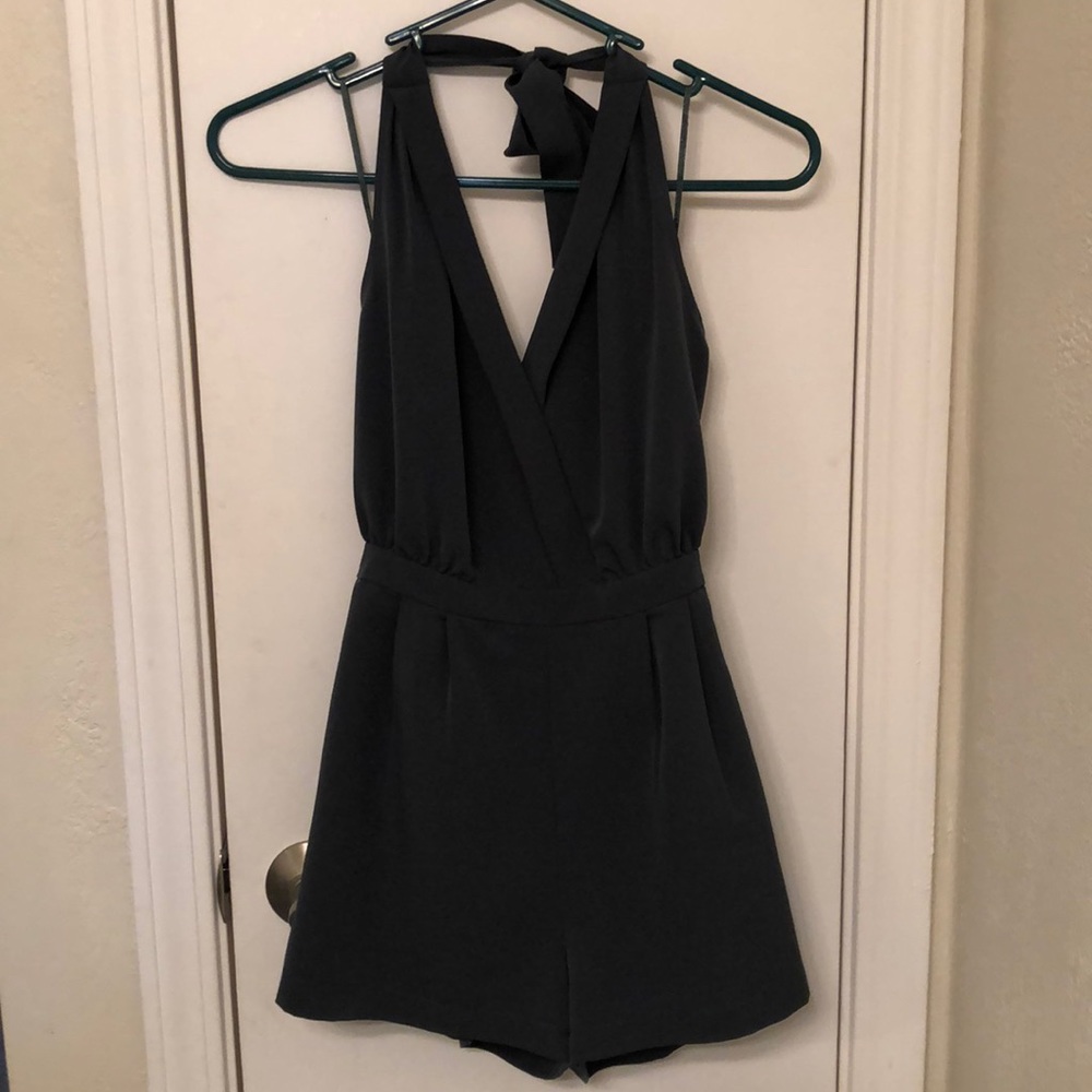Navy green romper